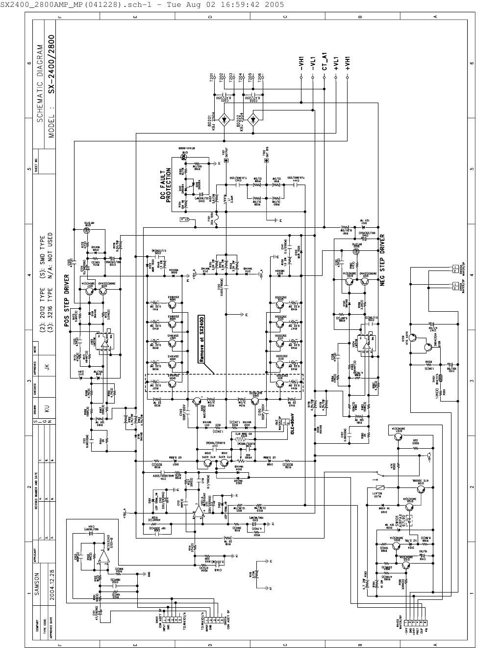 Samson SX2400 SX2800 Power Amp schematics