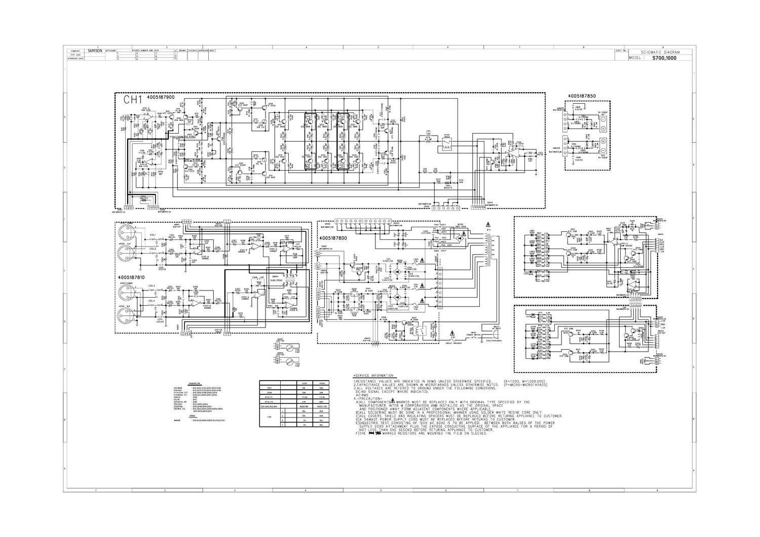 Samson s700 s1000 schematics