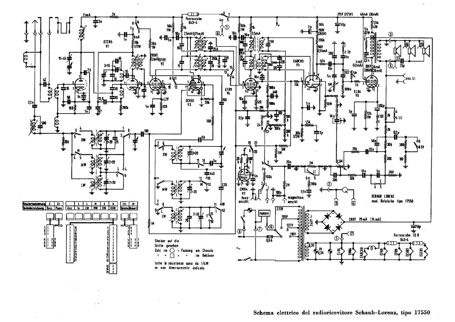 Schaub Lorenz 17550 Schematic