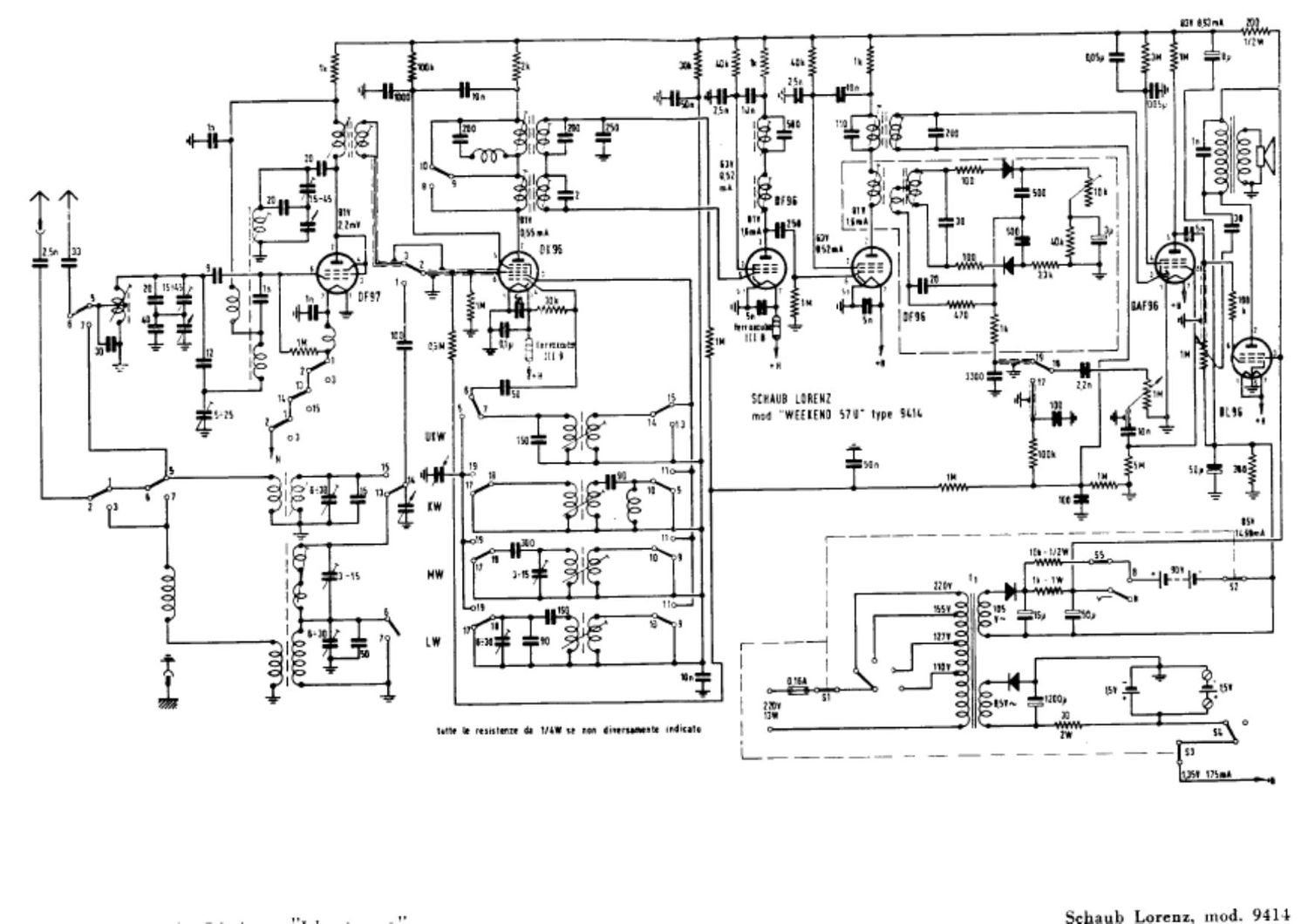 Schaub Lorenz 9414 Schematic