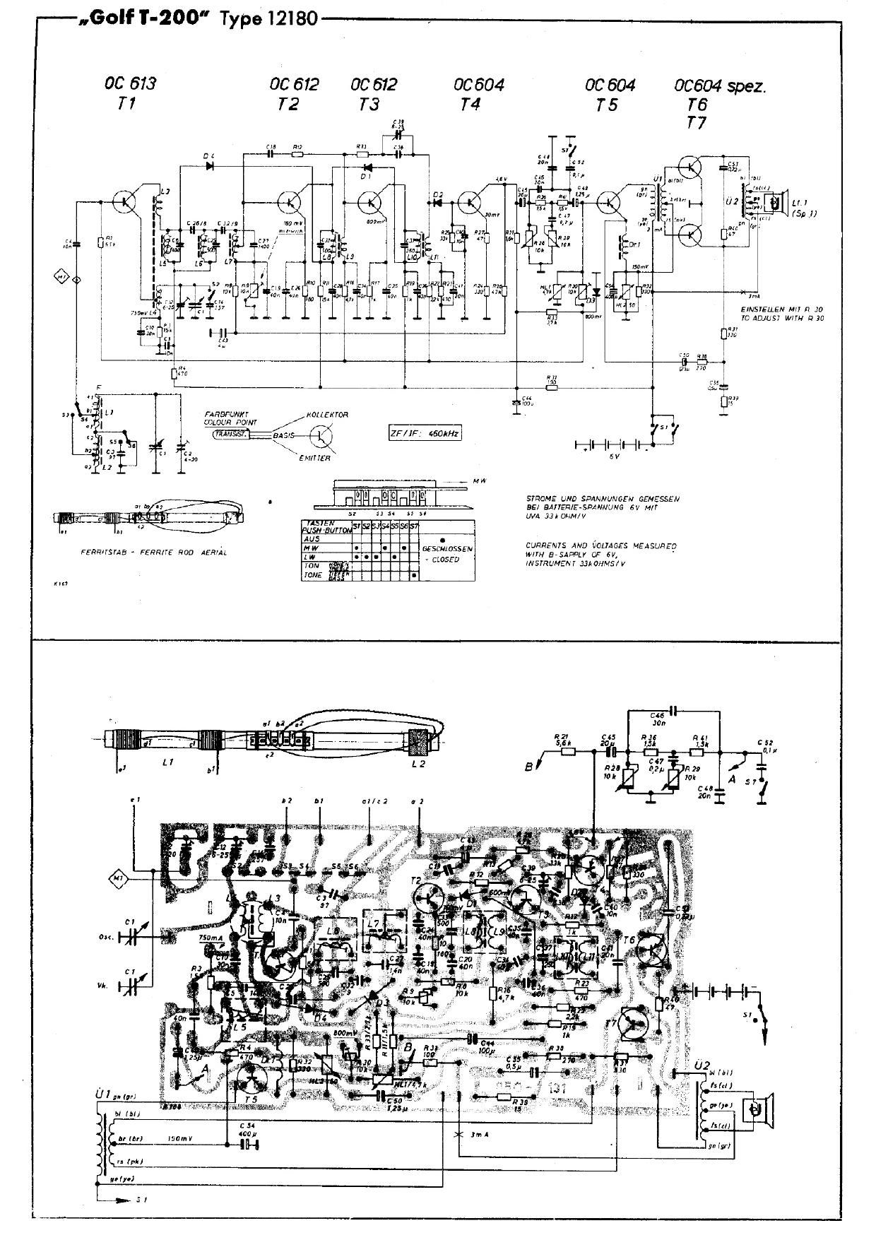 Schaub Lorenz Golf T200 Type 12180 Schematic