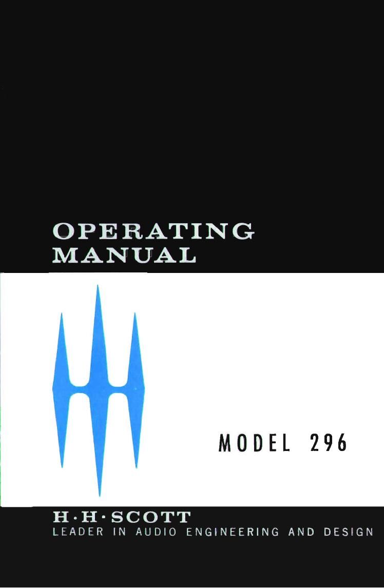 Scott 296 Owners Manual