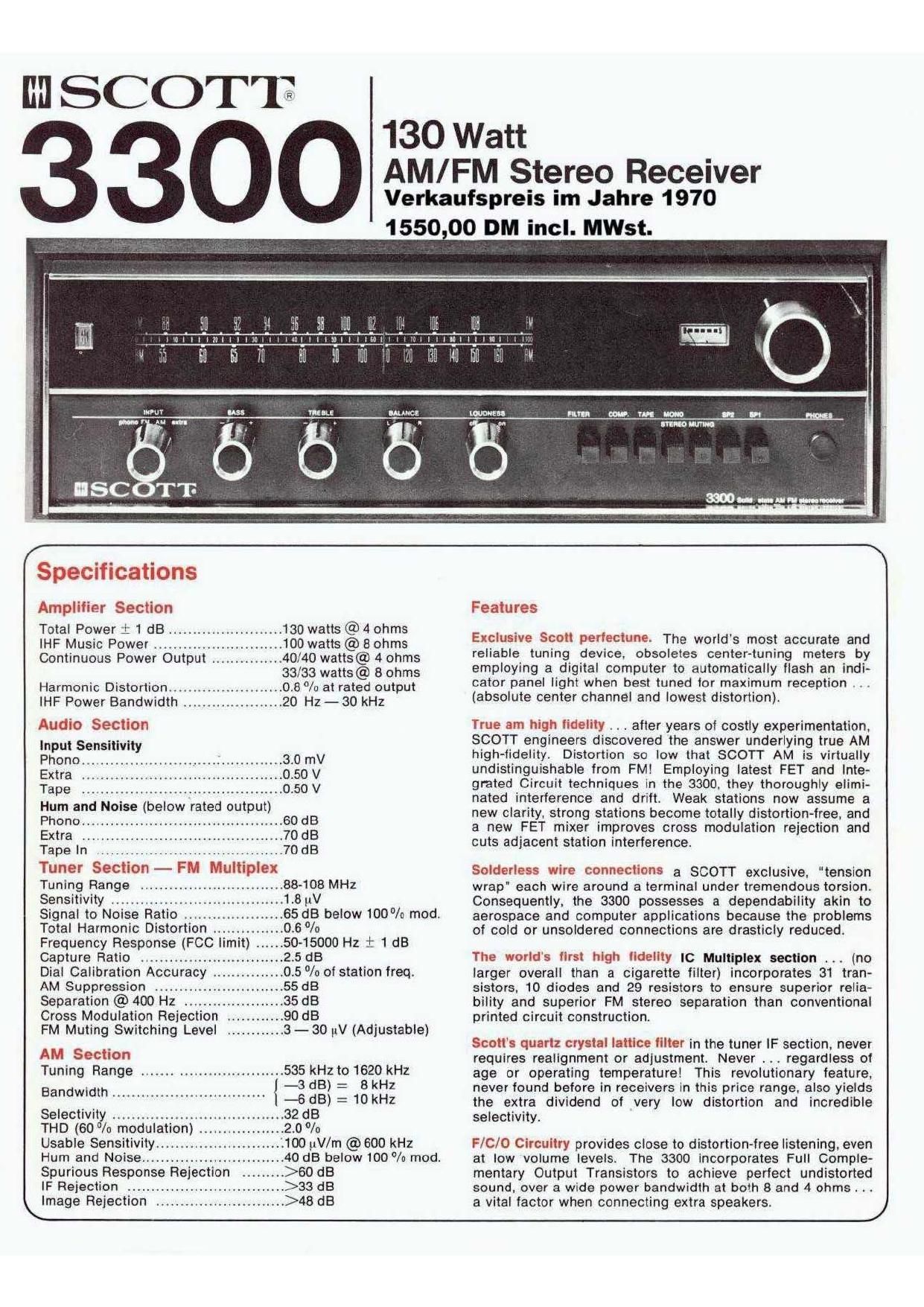 Scott 3300 Owners Manual