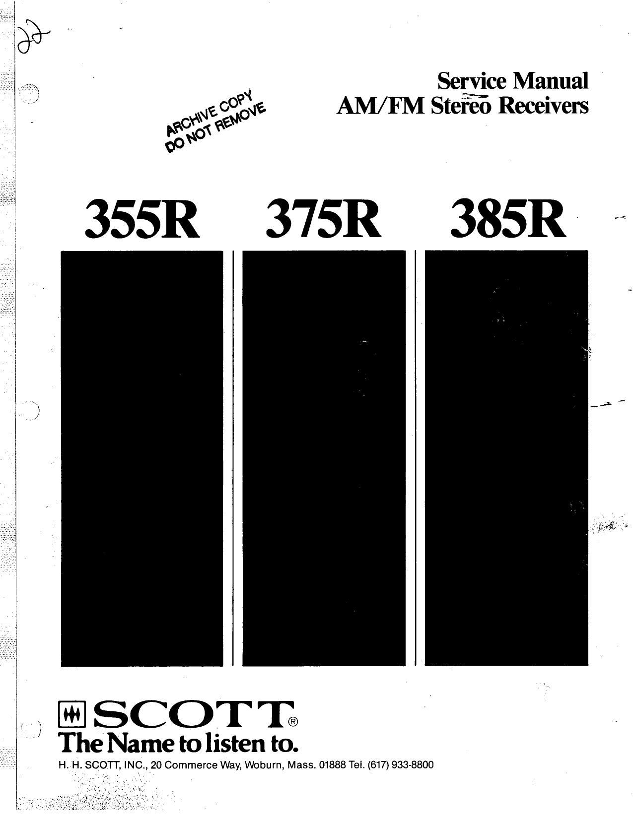 Scott 355R 375R 385R Service Manual