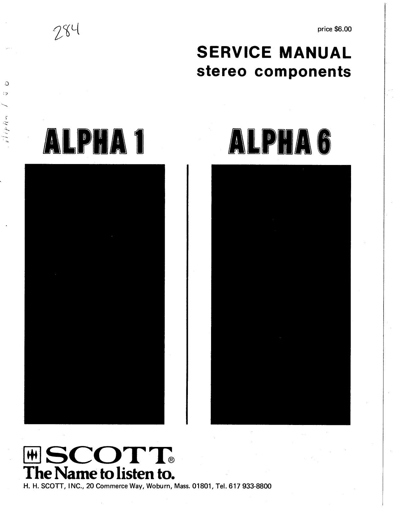 Scott Alpha 1 Alpha 6 Service Manual