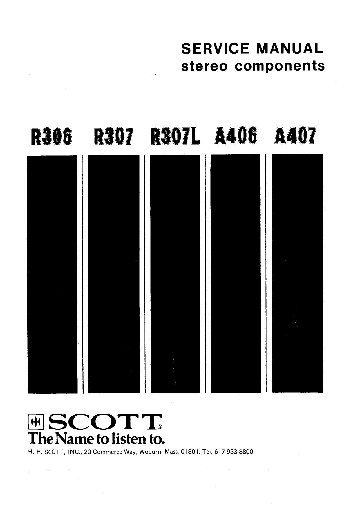 Scott R 306 307 307L A 406 407 Service Manual