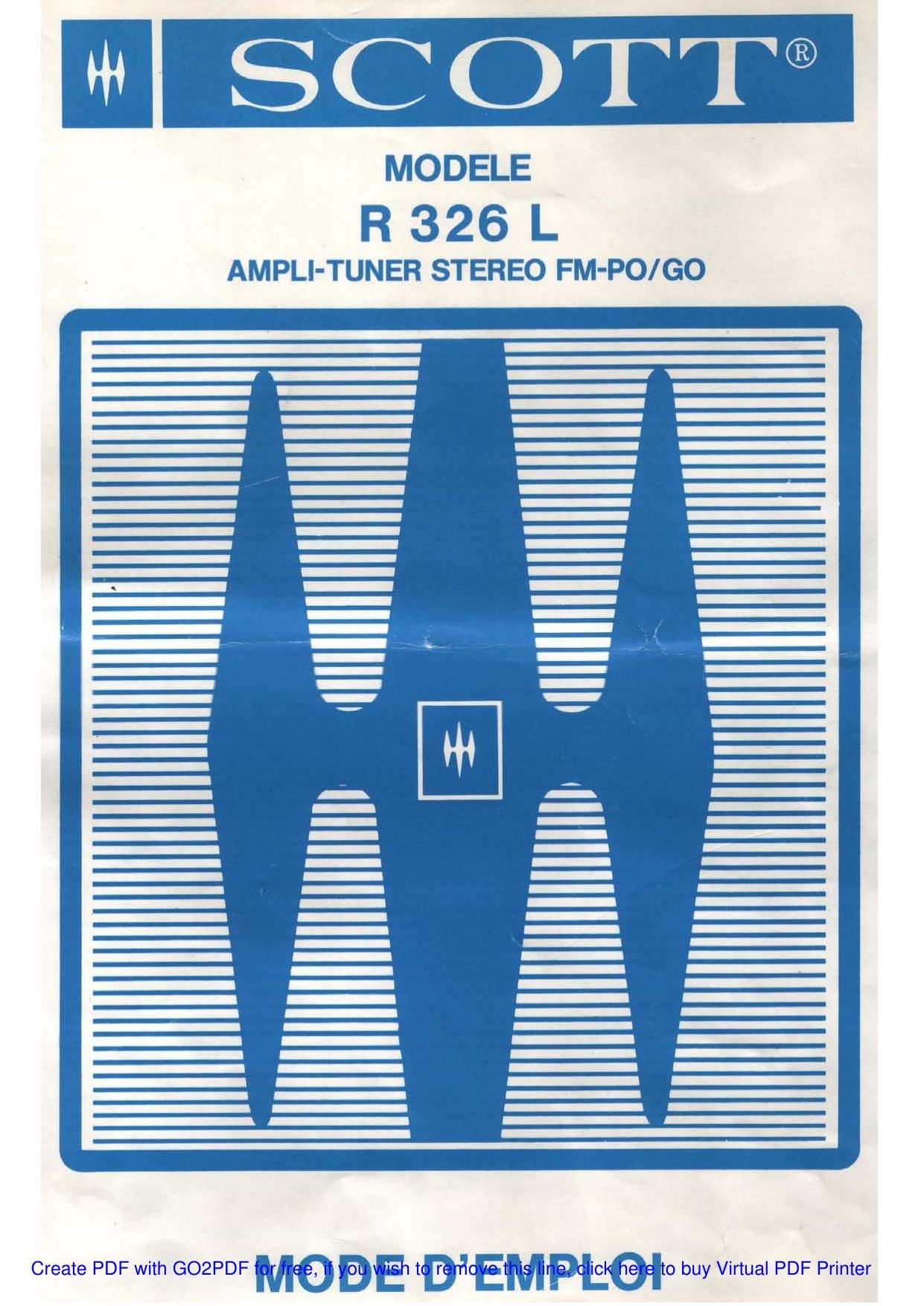 Scott R326L Owners Manual