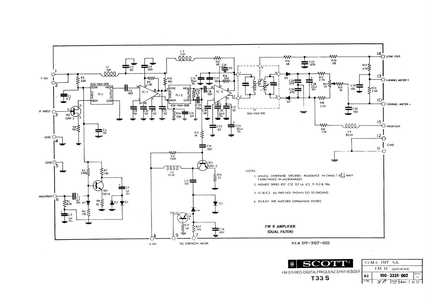 Scott T 33S Schematic