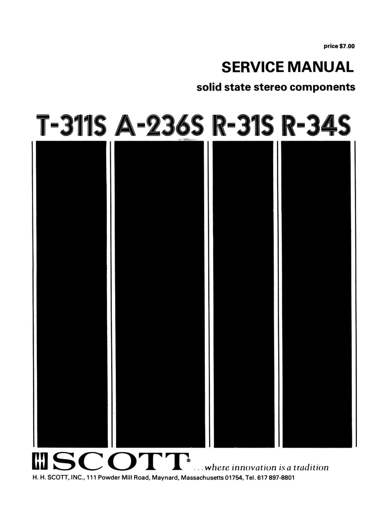 Scott T311S A236S R 31S R 34S Service Manual