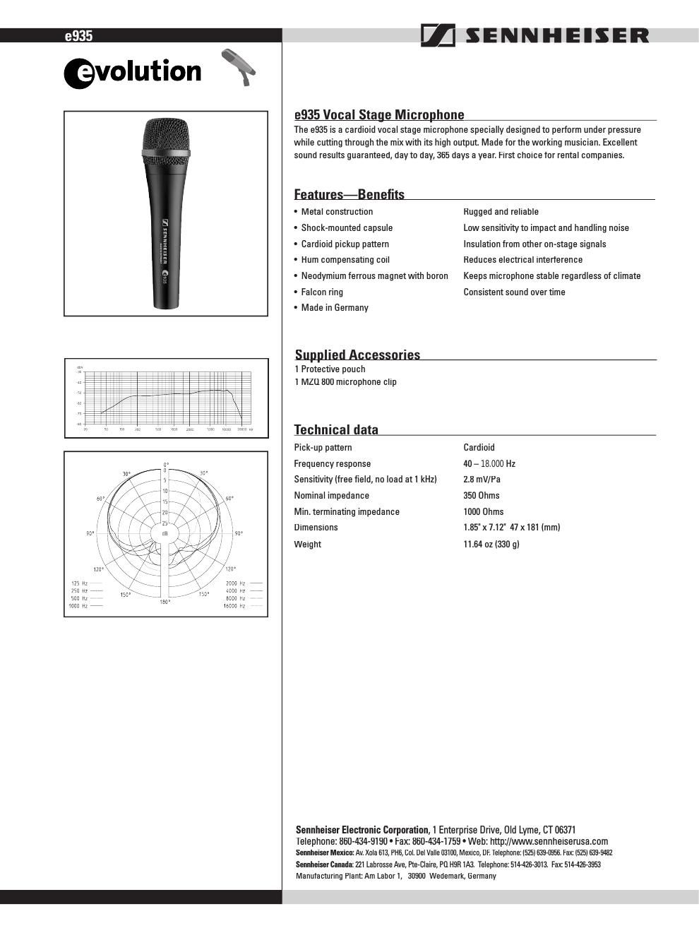 sennheiser e935 data sheet