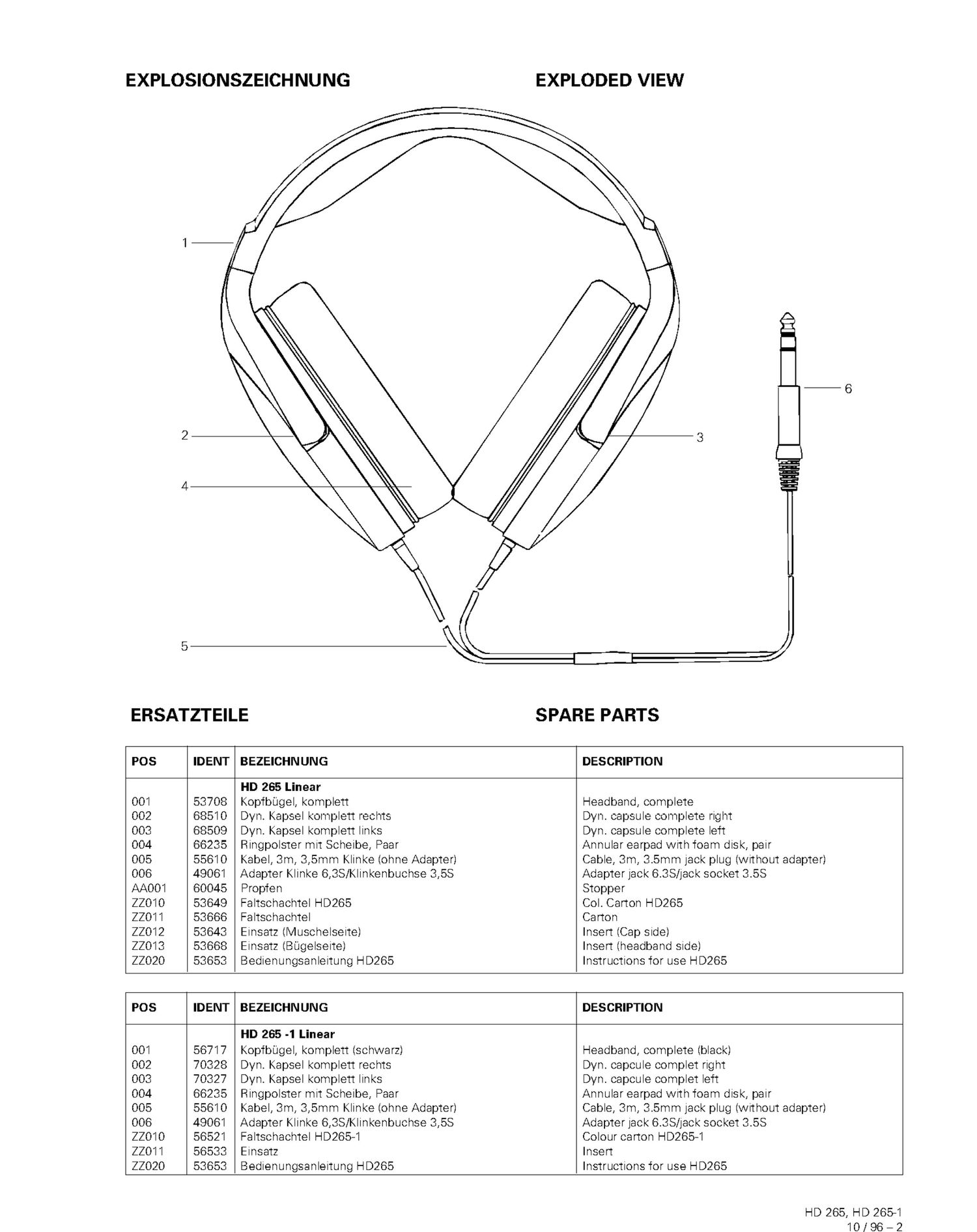 sennheiser hd 265 service manual