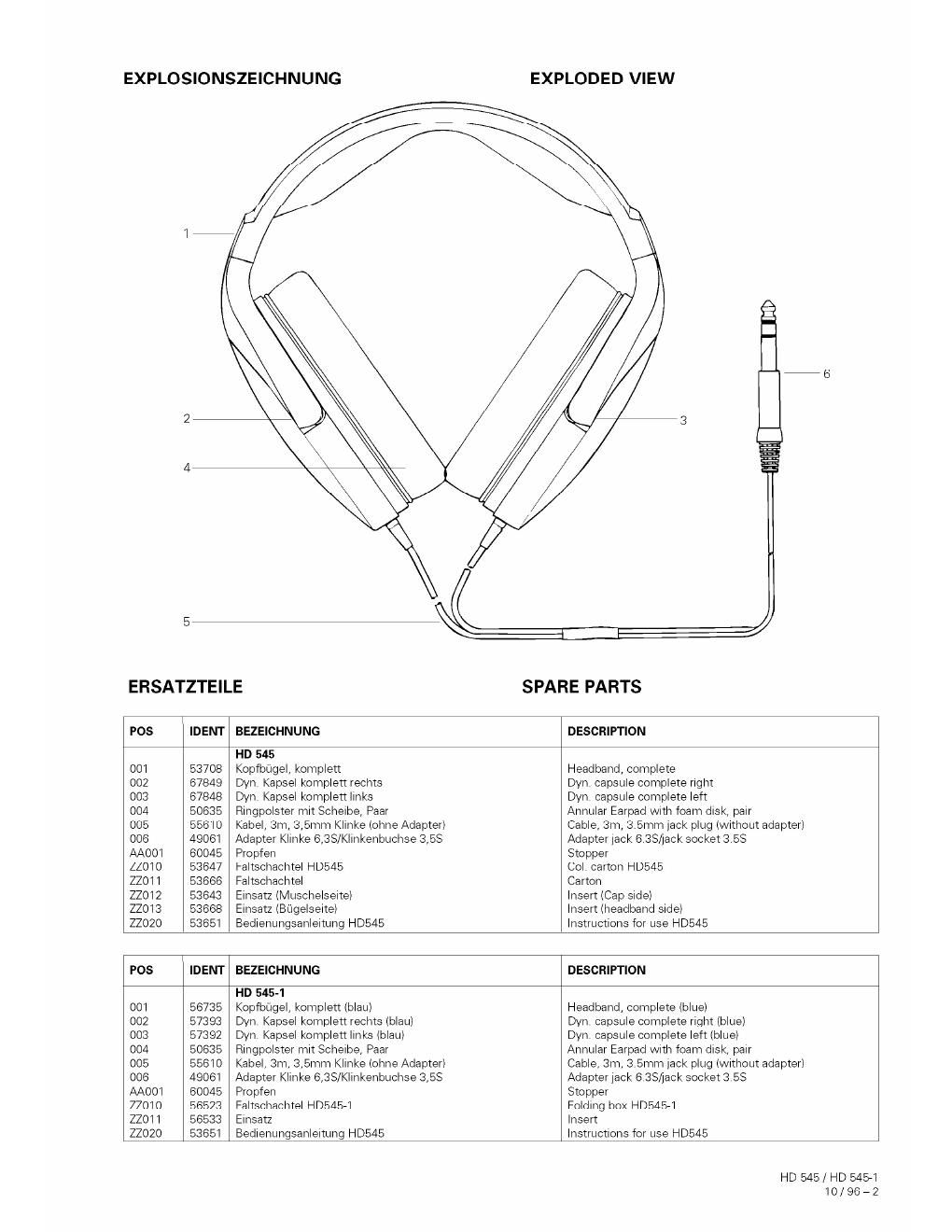 sennheiser hd 545 service manual