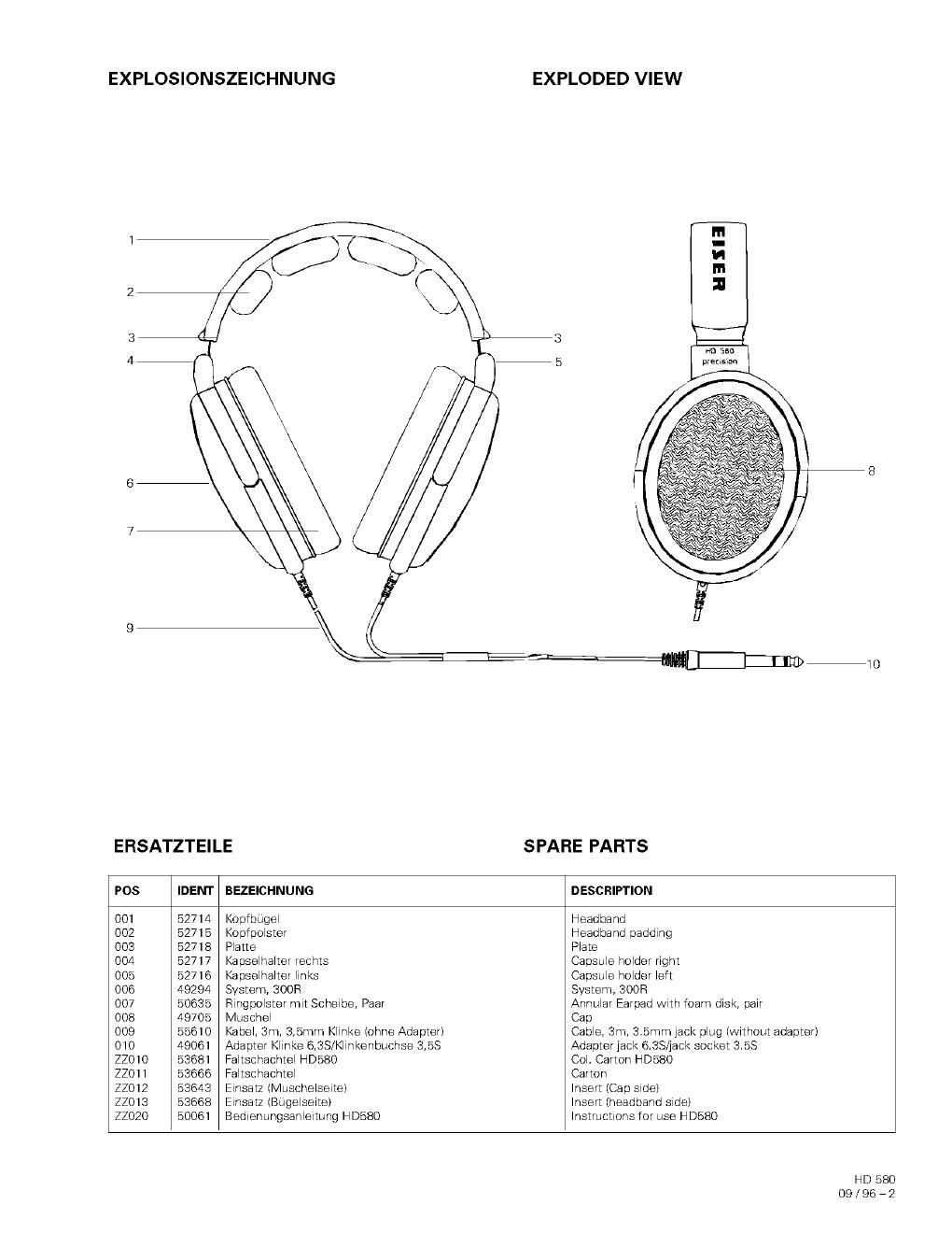 sennheiser hd 580 service manual