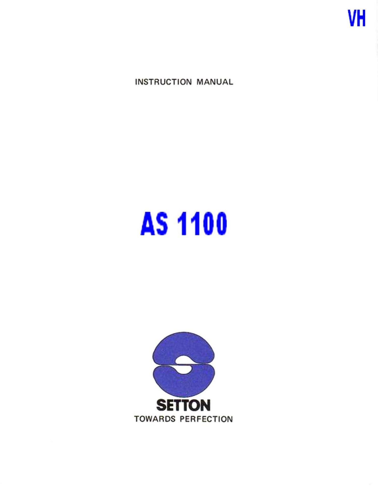 Setton AS 1100 Service Manual