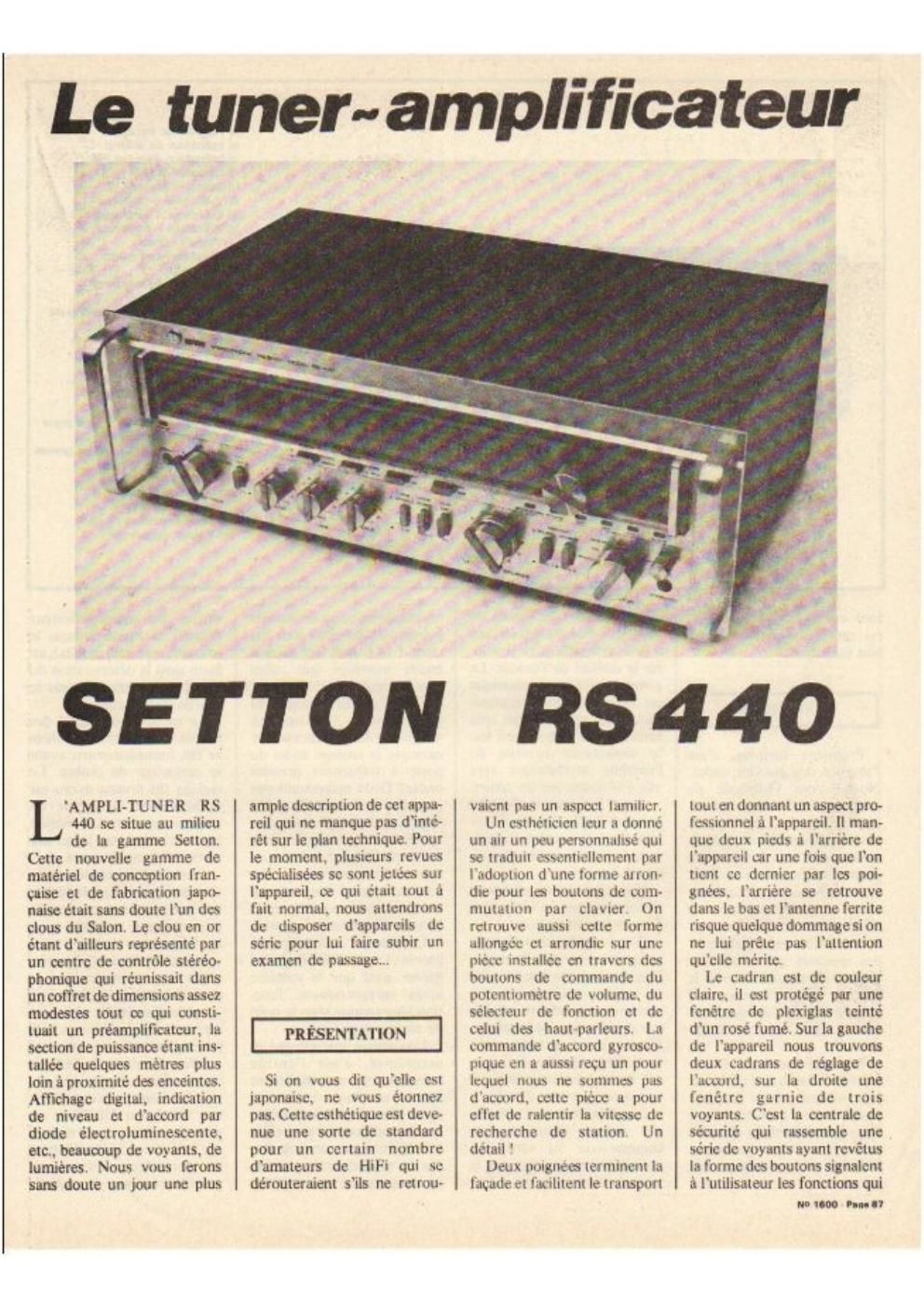 Setton RS 440 Test