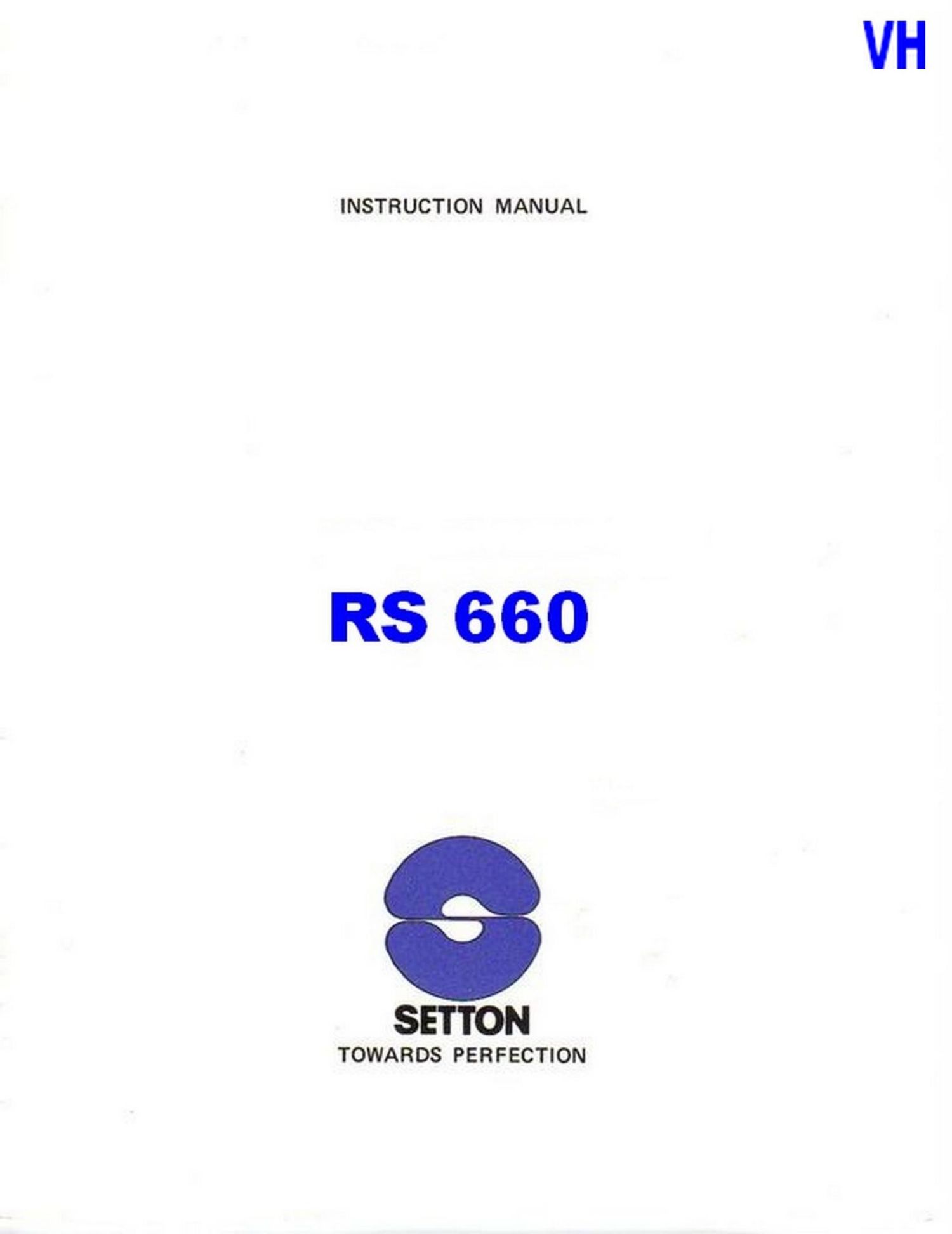 Setton RS 660 Owners Manual