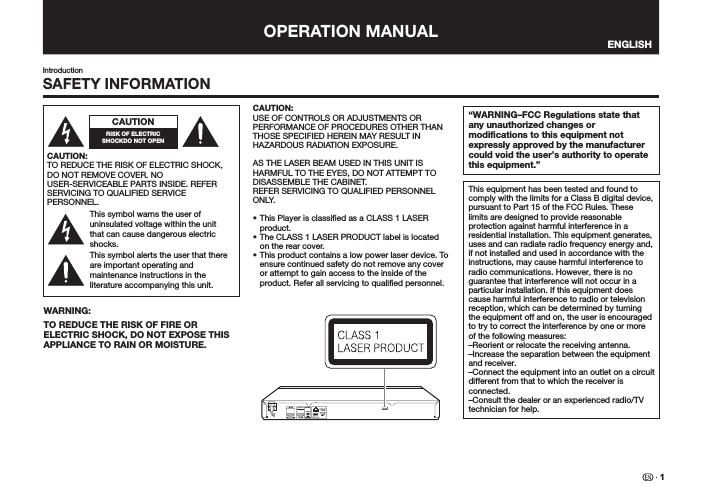 sharp bd ams10u owners manual