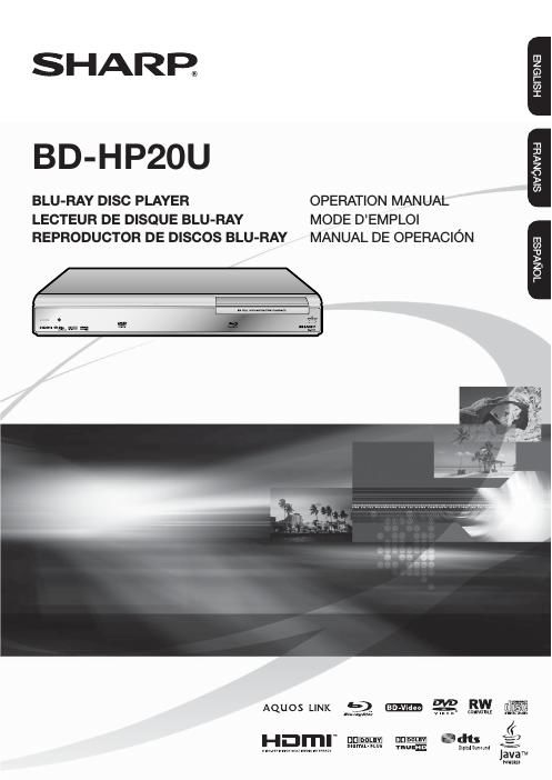 sharp bd hp20u owners manual