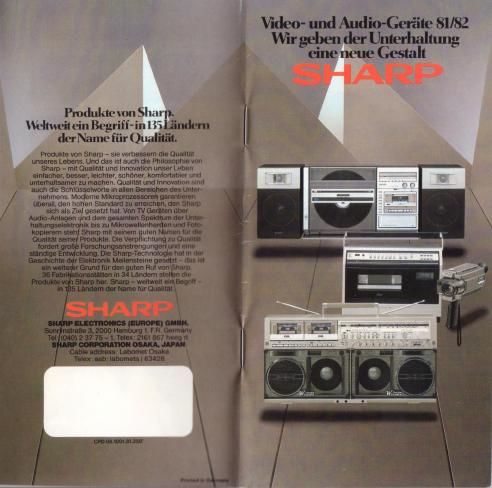 sharp catalogue 1981 81 video und audiogeraete