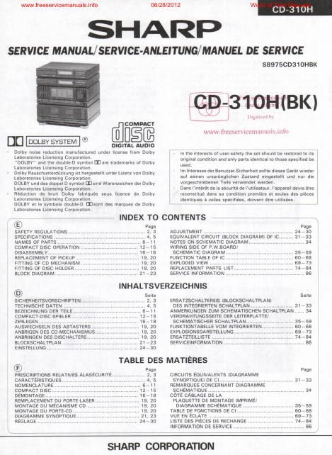 sharp cd 310h bk compact component