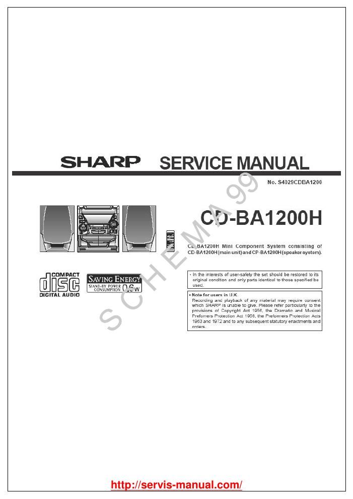 sharp cd ba 1200 h service manual
