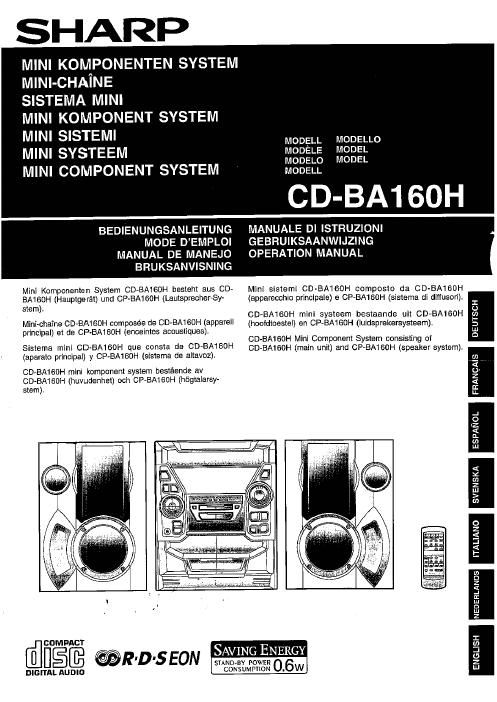 sharp cd ba 160h owners manual