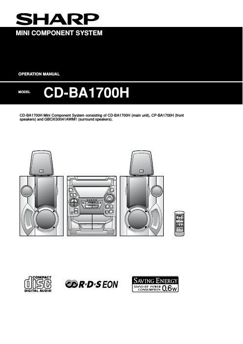 sharp cd ba 1700h owners manual