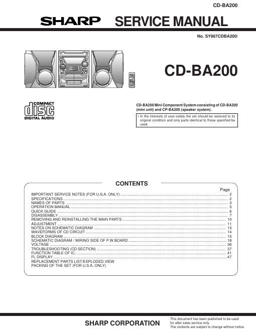 sharp cd ba 200 hifi system