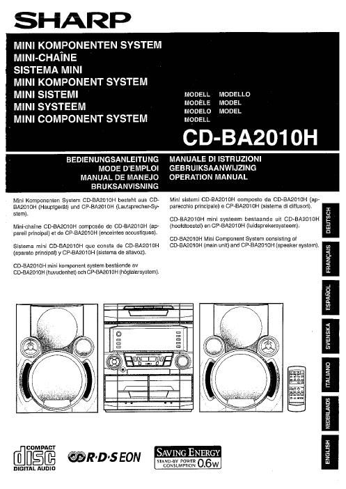 sharp cd ba 2010h owners manual