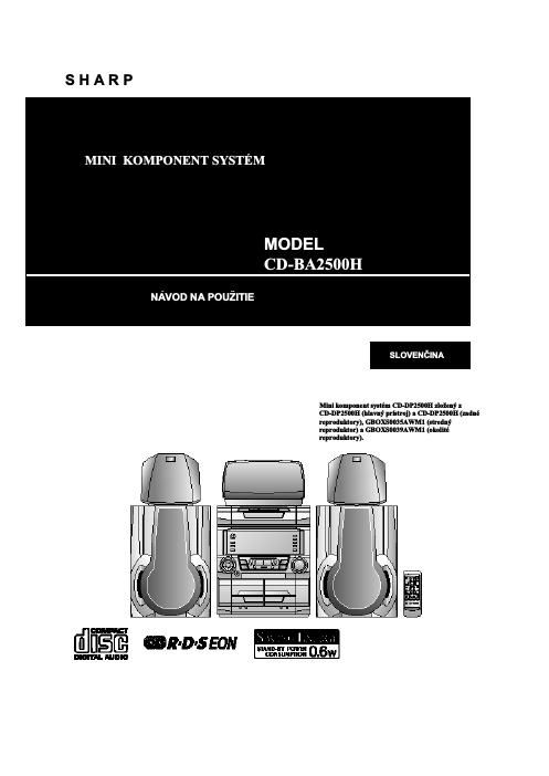 sharp cd ba 2500h owners manual