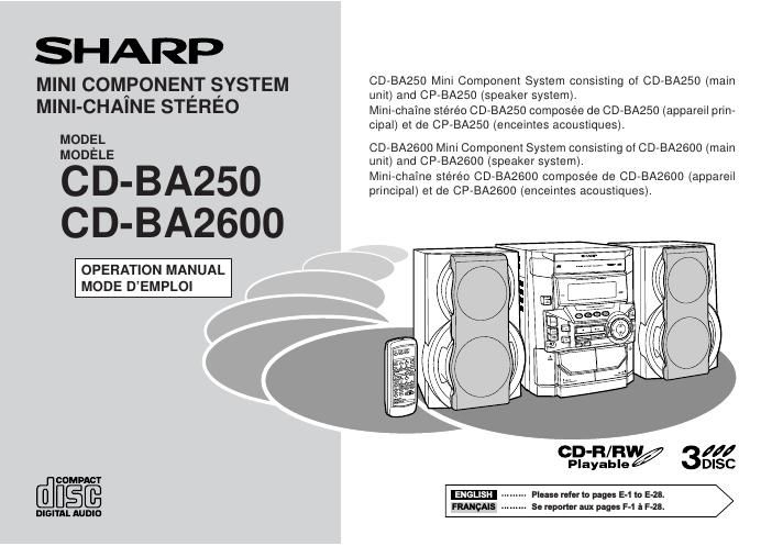 sharp cd ba 2600 owners manual