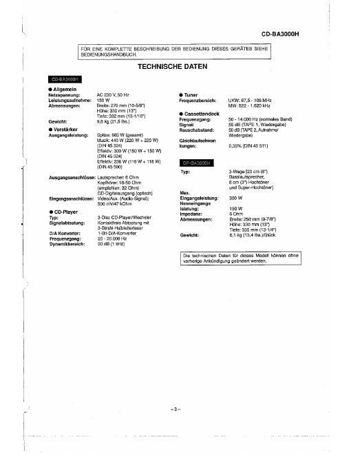 sharp cd ba 3000 h service manual