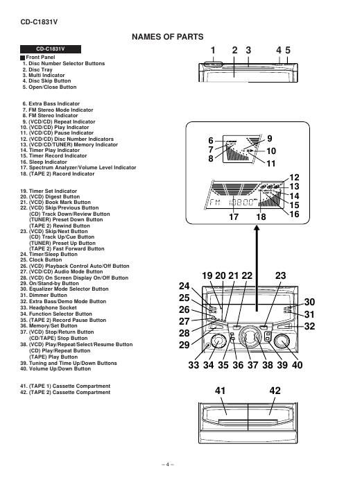 sharp cd c 1821 v service manual