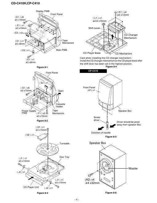 sharp cd c 410 service manual