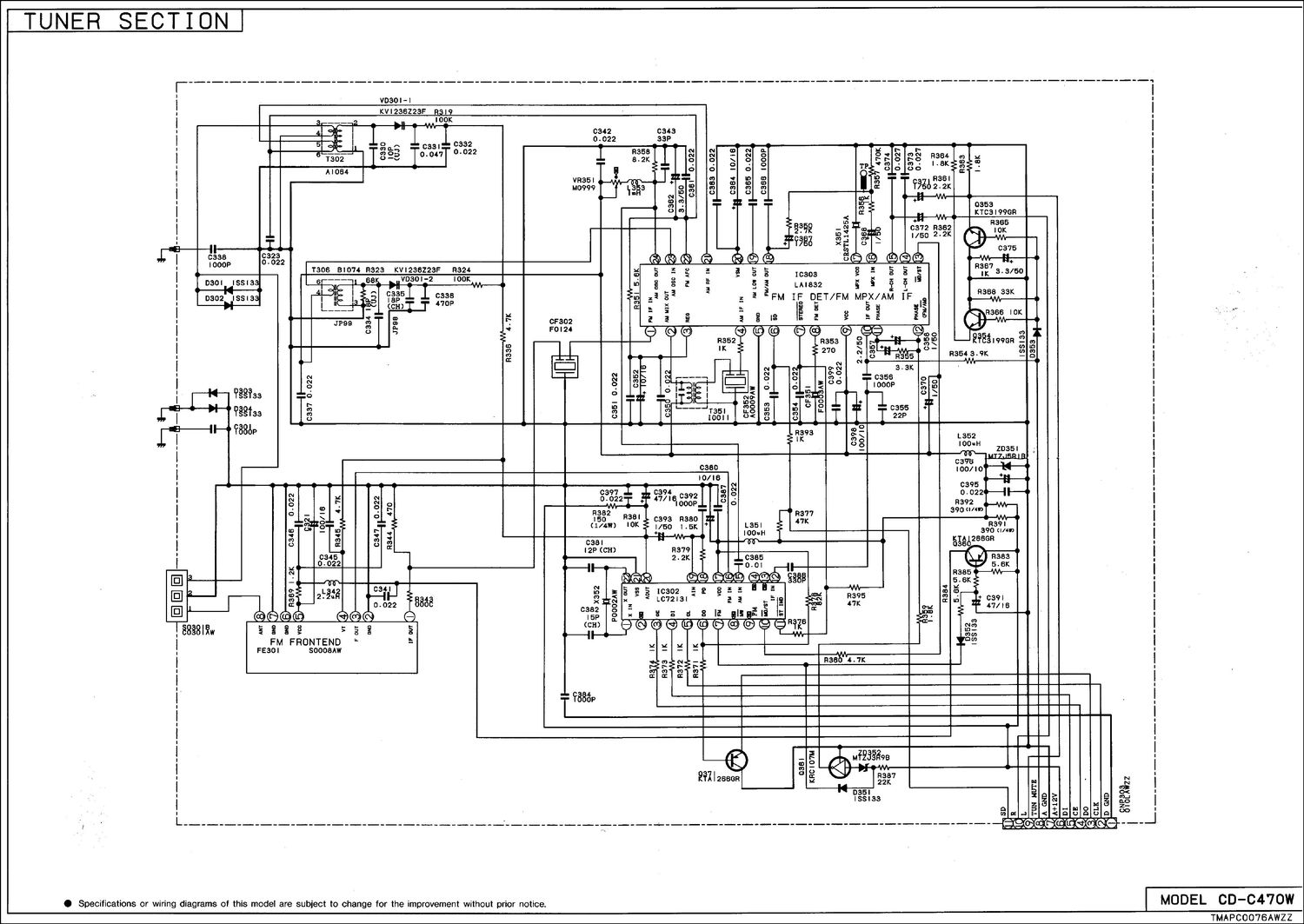 sharp cd c 470 w schematic