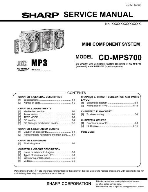 sharp cd mps 700