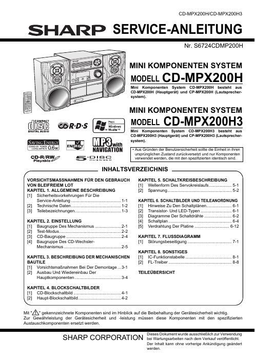 sharp cd mpx 200 h 3 service manual