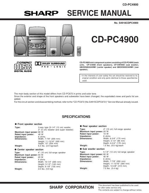 sharp cd pc 4900