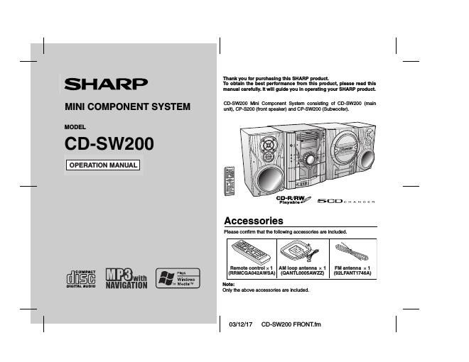 sharp cd sw 200 en