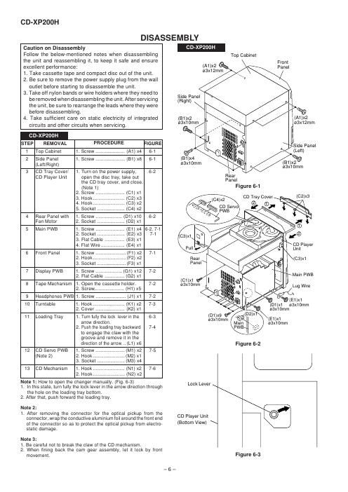 sharp cd xp 200h disassembly