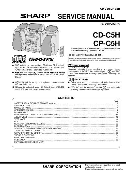 sharp cp c 5 h service manual