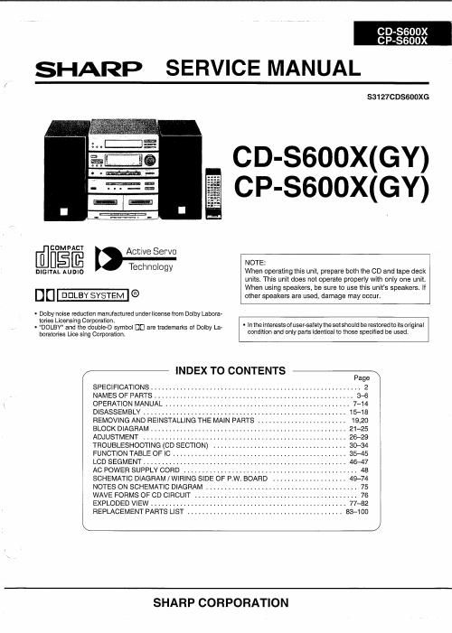 sharp cp k 6300 z service manual
