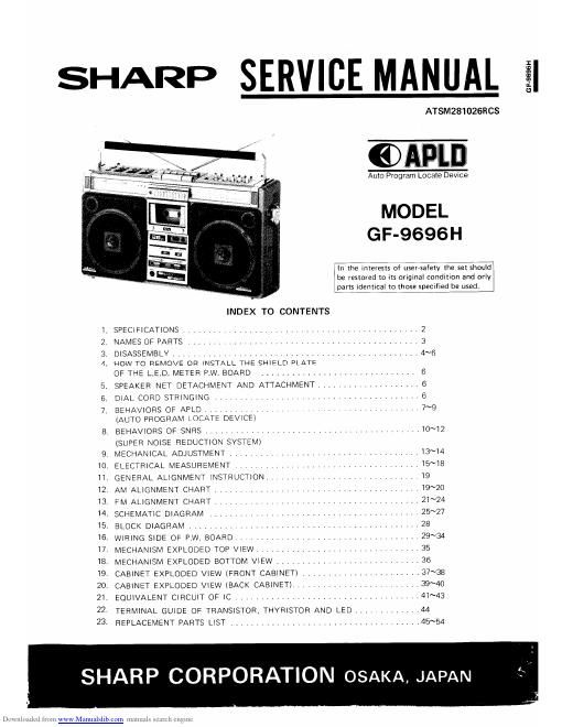 sharp gf 9696h radio cassette recorder
