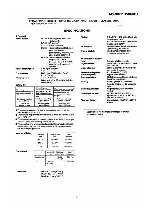 sharp md ms 701 service manual