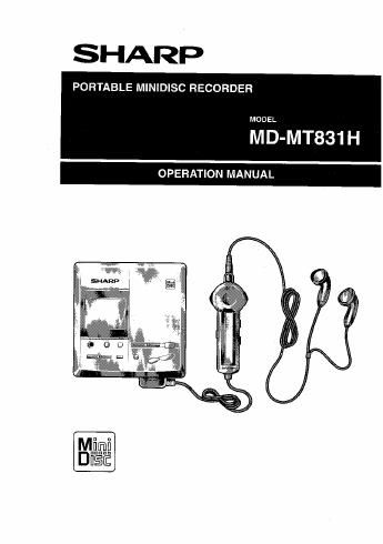 sharp md mt 831 h owners manual