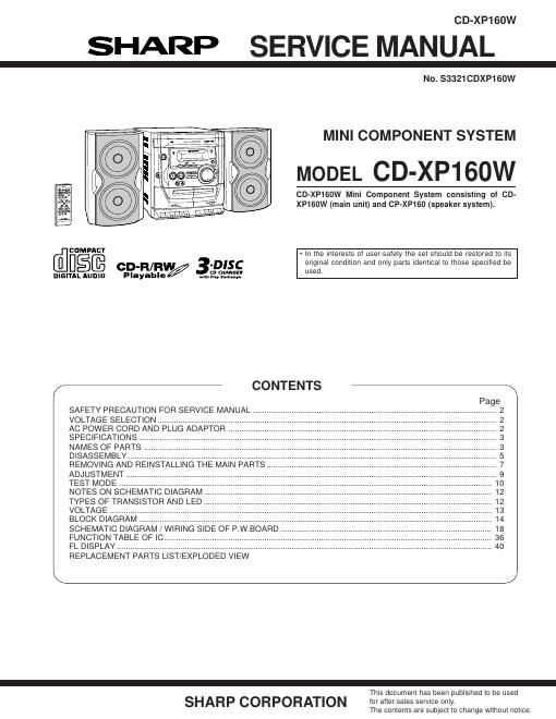 sharp md r 2 owners manual