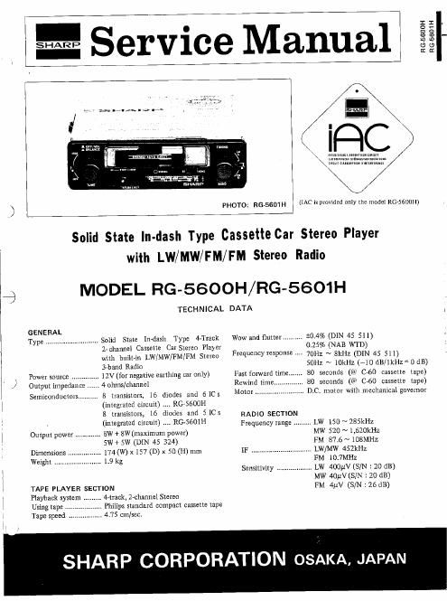 sharp rg 5600 h service manual