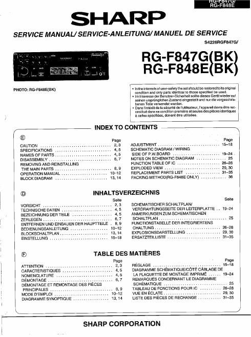 sharp rg f 847 g service manual