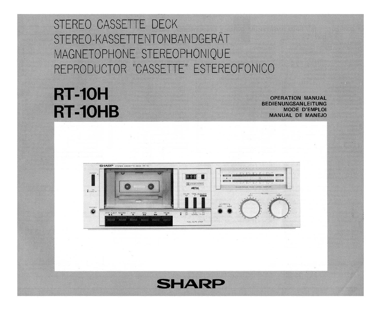 sharp rt 10 h service manual