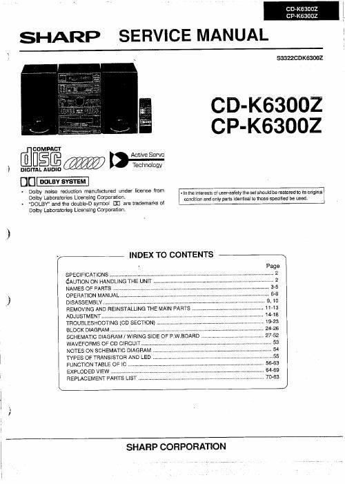 sharp sd cx 1 h owners manual